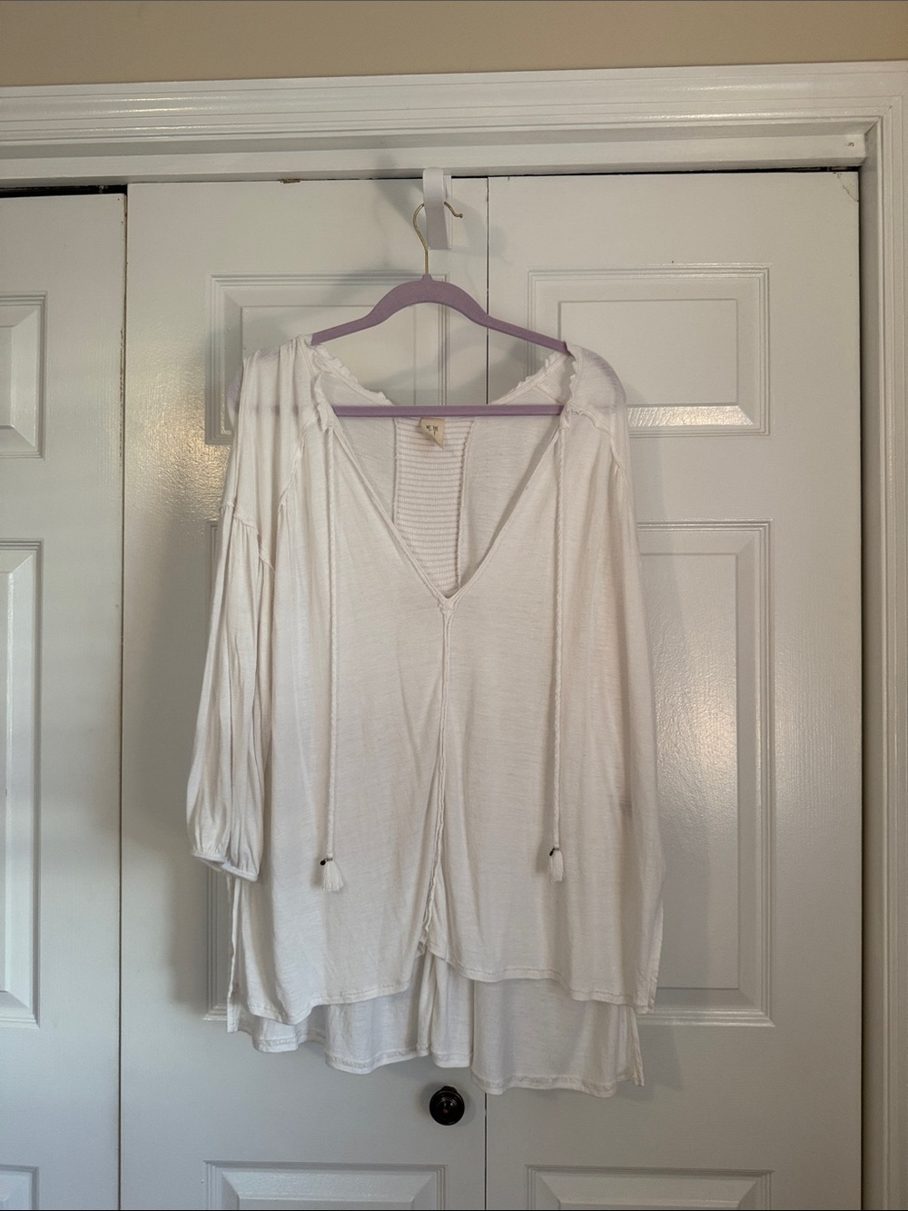 Free People V-Neck Tunic with Tassel Ties